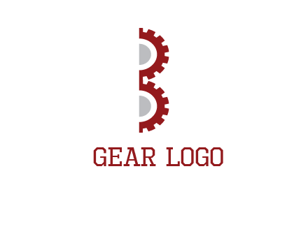 letter B made of gears logo