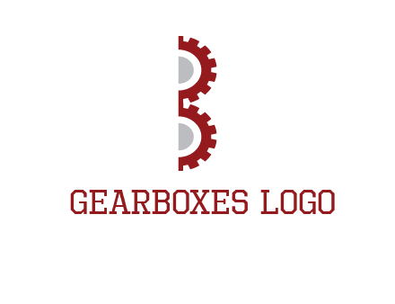 letter B made of gears logo