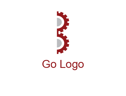 letter B made of gears logo