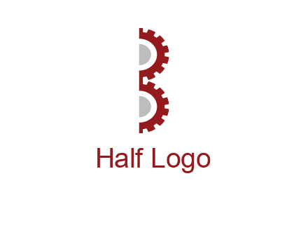 letter B made of gears logo
