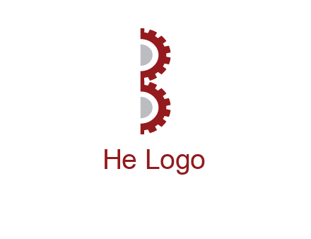 letter B made of gears logo