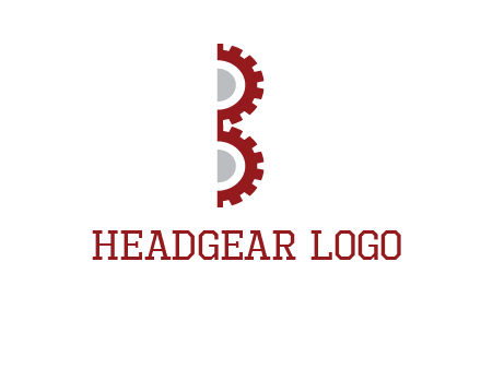 letter B made of gears logo