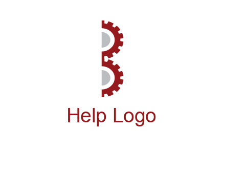 letter B made of gears logo