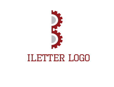 letter B made of gears logo