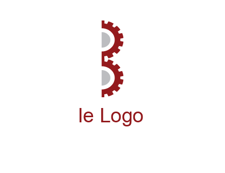 letter B made of gears logo