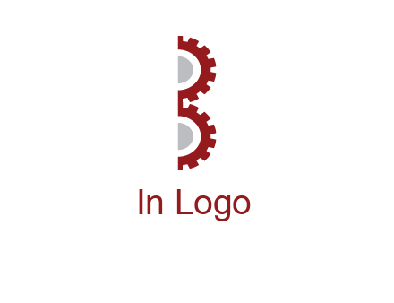 letter B made of gears logo