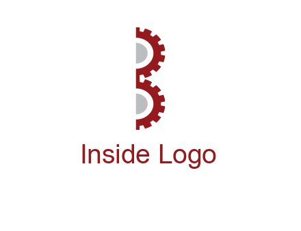 letter B made of gears logo