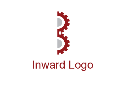 letter B made of gears logo