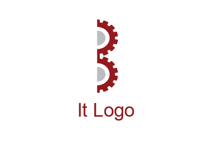 letter B made of gears logo