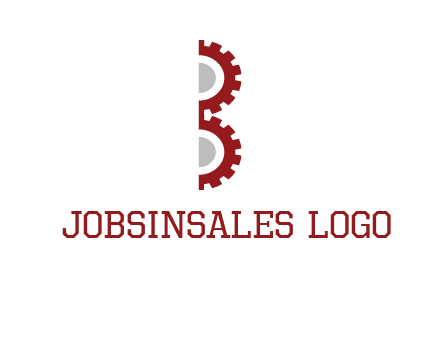letter B made of gears logo