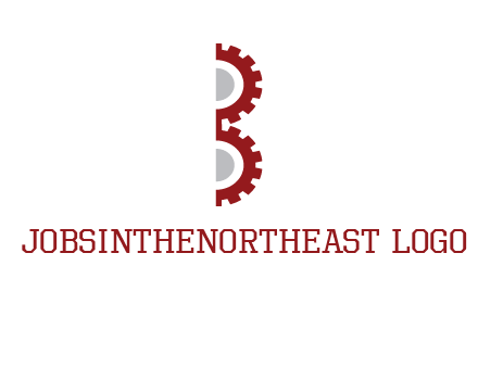 letter B made of gears logo