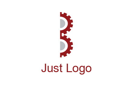 letter B made of gears logo