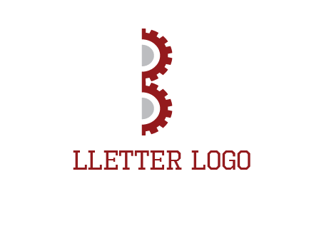 letter B made of gears logo