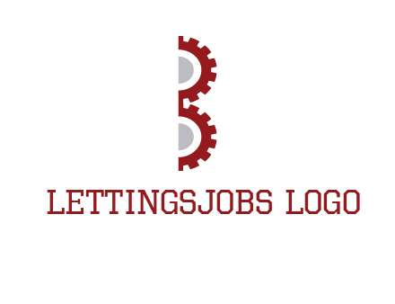 letter B made of gears logo