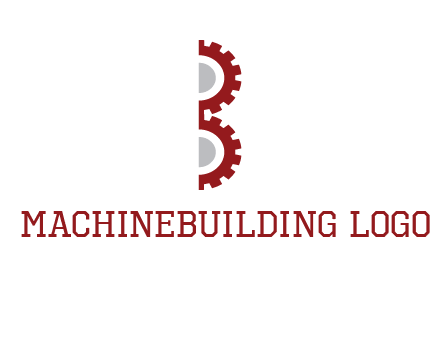 letter B made of gears logo