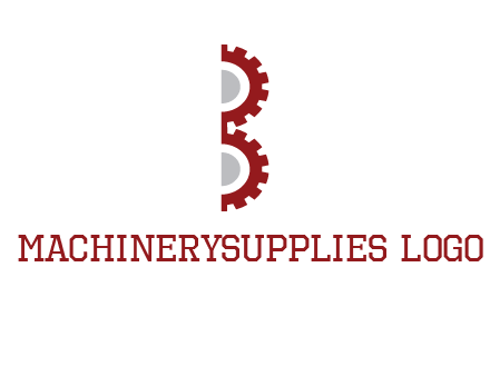 letter B made of gears logo