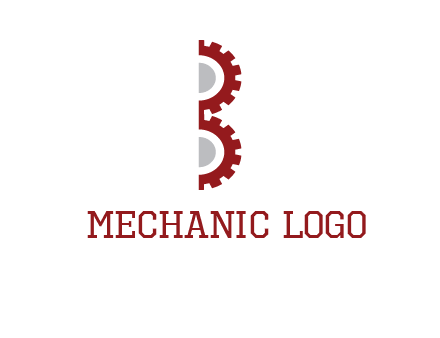 letter B made of gears logo