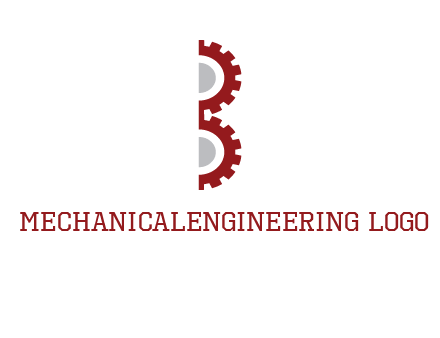 letter B made of gears logo