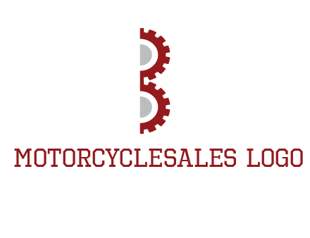 letter B made of gears logo