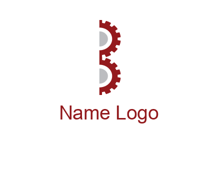 letter B made of gears logo