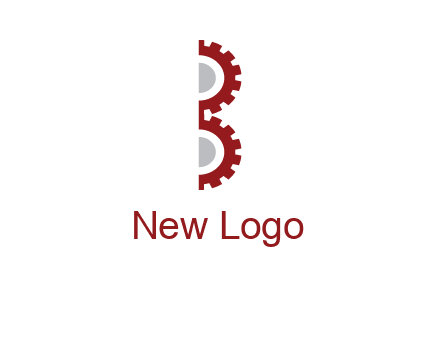 letter B made of gears logo