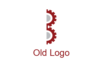 letter B made of gears logo