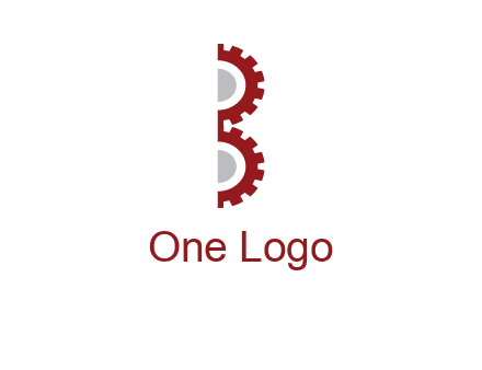 letter B made of gears logo