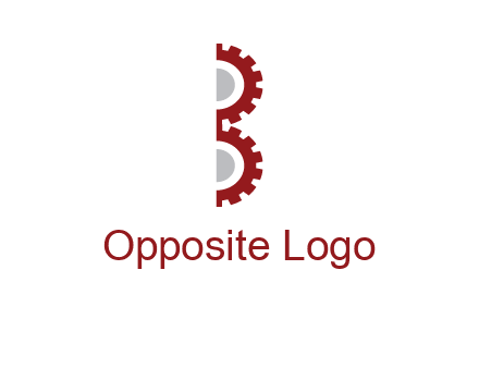letter B made of gears logo