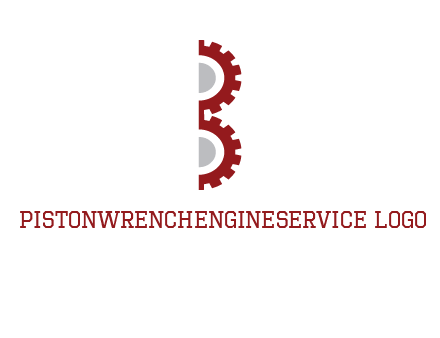 letter B made of gears logo