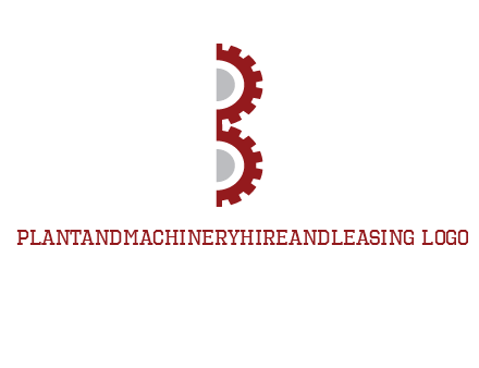 letter B made of gears logo