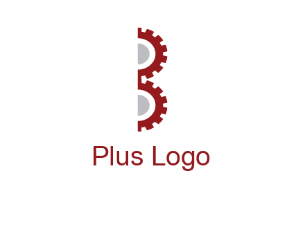 letter B made of gears logo
