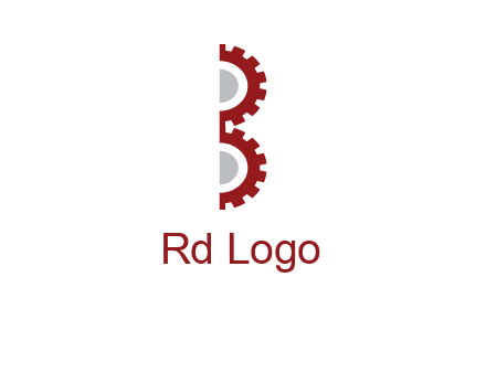 letter B made of gears logo