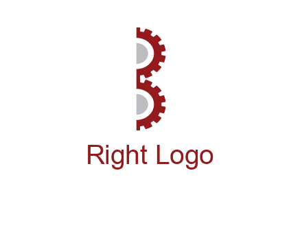 letter B made of gears logo