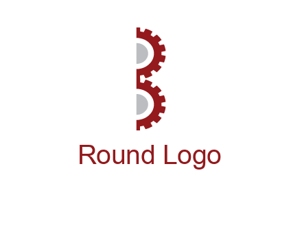 letter B made of gears logo