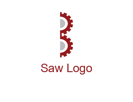 letter B made of gears logo