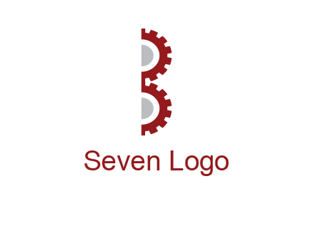 letter B made of gears logo