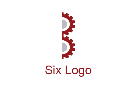 letter B made of gears logo