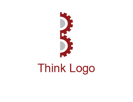 letter B made of gears logo