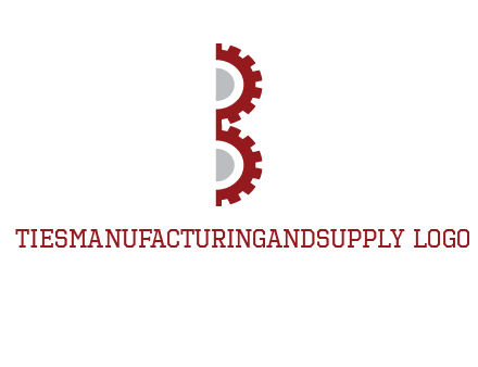 letter B made of gears logo