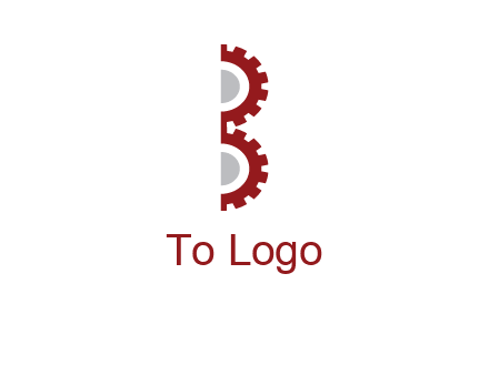 letter B made of gears logo