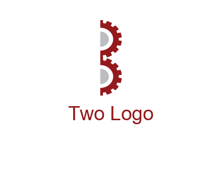 letter B made of gears logo