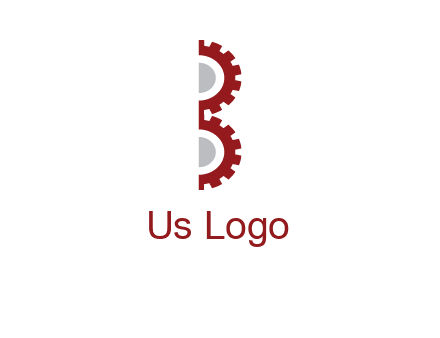 letter B made of gears logo