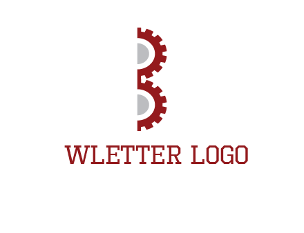 letter B made of gears logo
