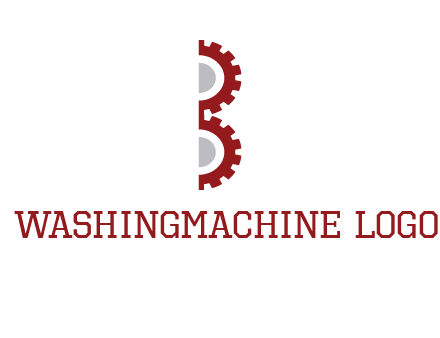 letter B made of gears logo