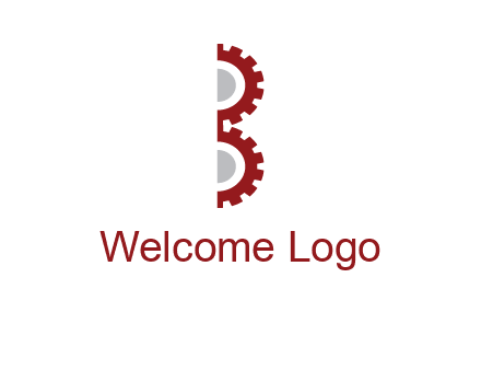 letter B made of gears logo