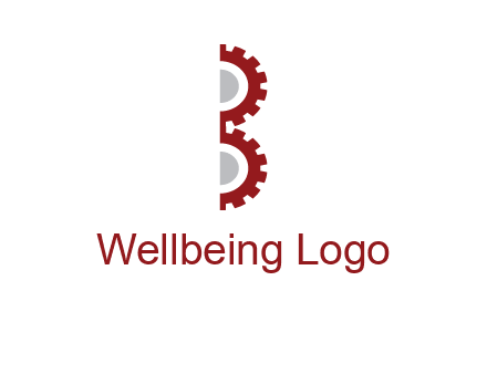 letter B made of gears logo