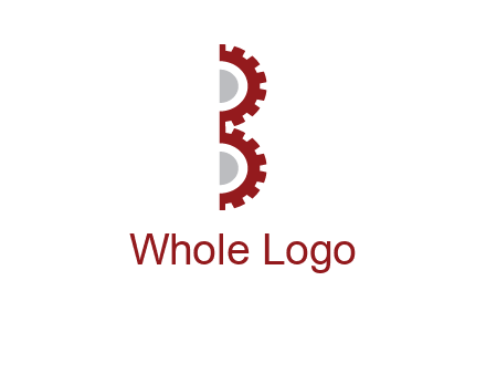 letter B made of gears logo