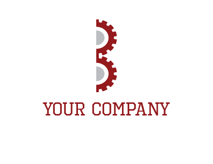 letter B made of gears logo