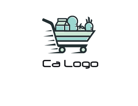 grocery shopping cart illustration