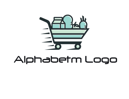 grocery shopping cart illustration